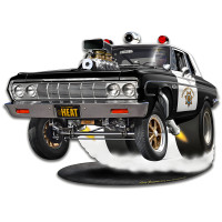 1964 Mo-Power Cop Car Metal Sign - 15" x 11"