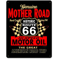 Mother Road Motor Oil Metal Sign - 12" x 15"