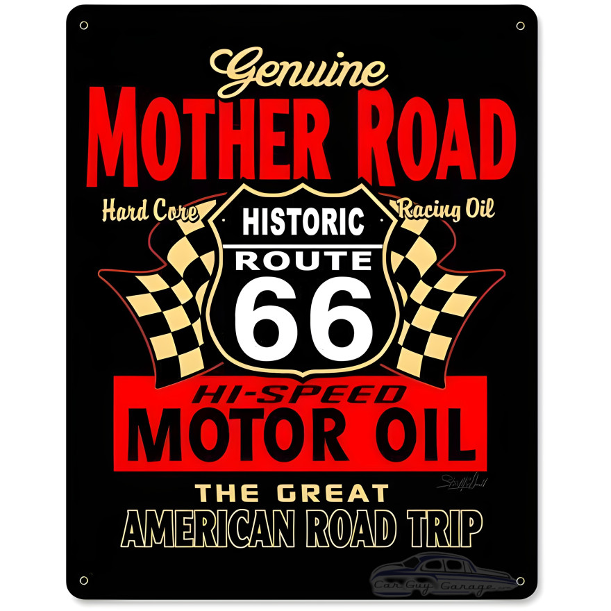 Mother Road Motor Oil Metal Sign - 12" x 15"