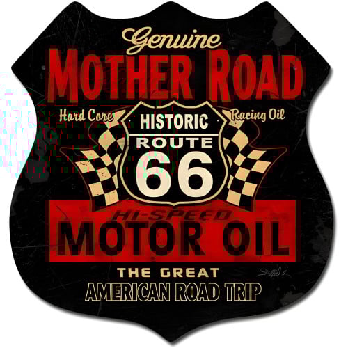 Mother Road Oil Metal Sign - 15" x 15"