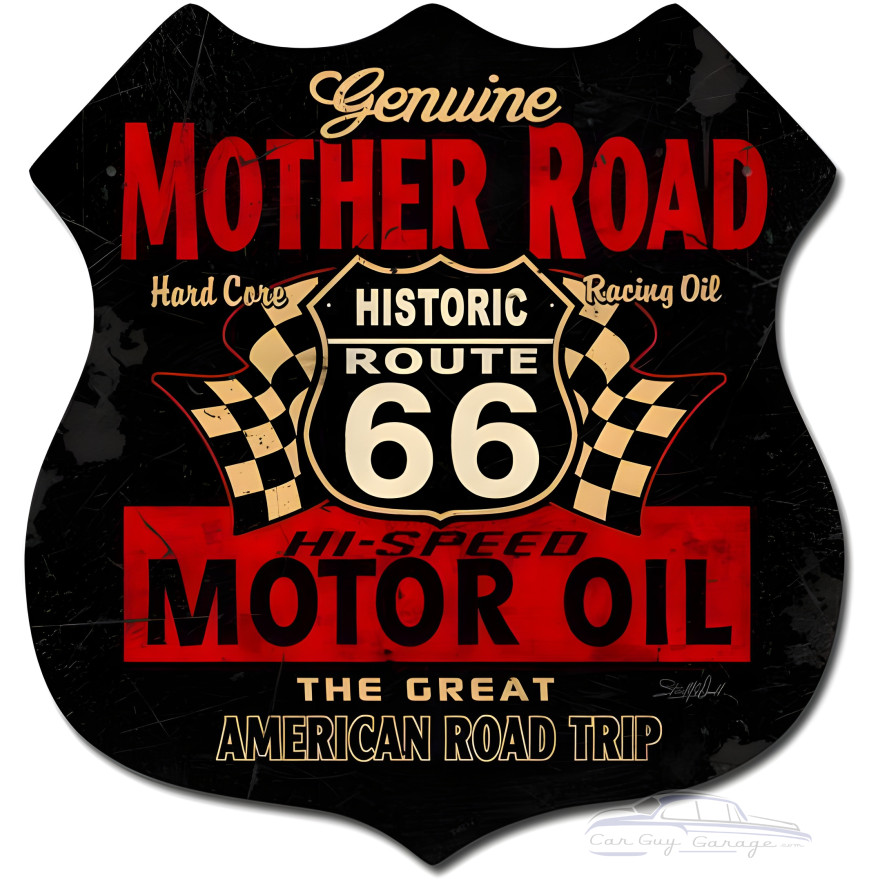 Mother Road Oil Metal Sign - 15" x 15"