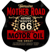 Mother Road Motor Oil Metal Sign - 28" x 28" Custom Shape