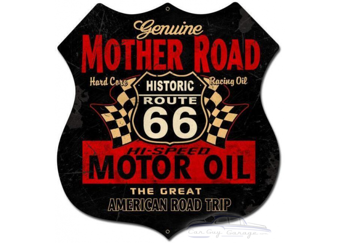 Mother Road Motor Oil Metal Sign - 28" x 28" Custom Shape