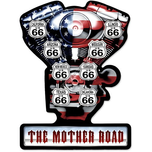 Mother Road V-Twin Metal Sign - 19" x 14"
