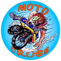 Motocross Metal Sign - 14" Round