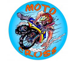 Motocross Metal Sign - 14" Round