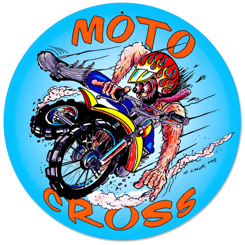 Motocross Metal Sign - 14" Round