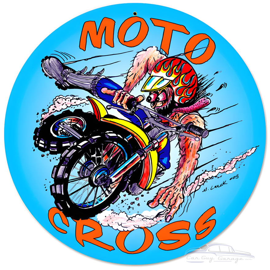 Motocross Metal Sign - 14" Round