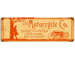 Motorcycle Company Metal Sign - 24" x 8"