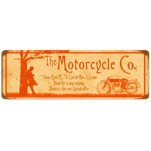 Motorcycle Company Metal Sign - 24" x 8"