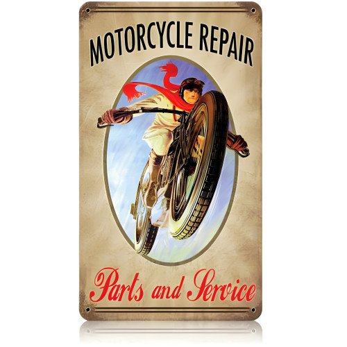 Motorcycle Metal Sign - 8" x 14"