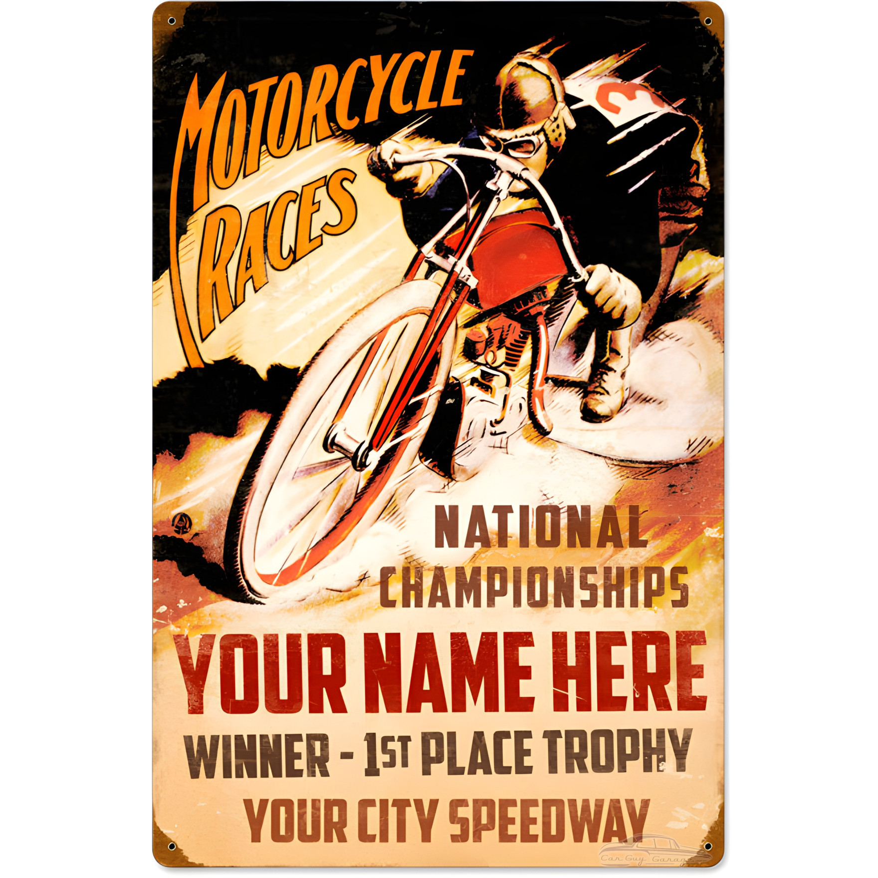 Motorcycle Races Metal Sign - Vintage Decor 16