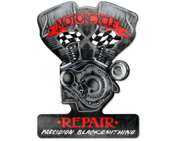 Motorcycle Repair Metal Sign - 14" x 18"