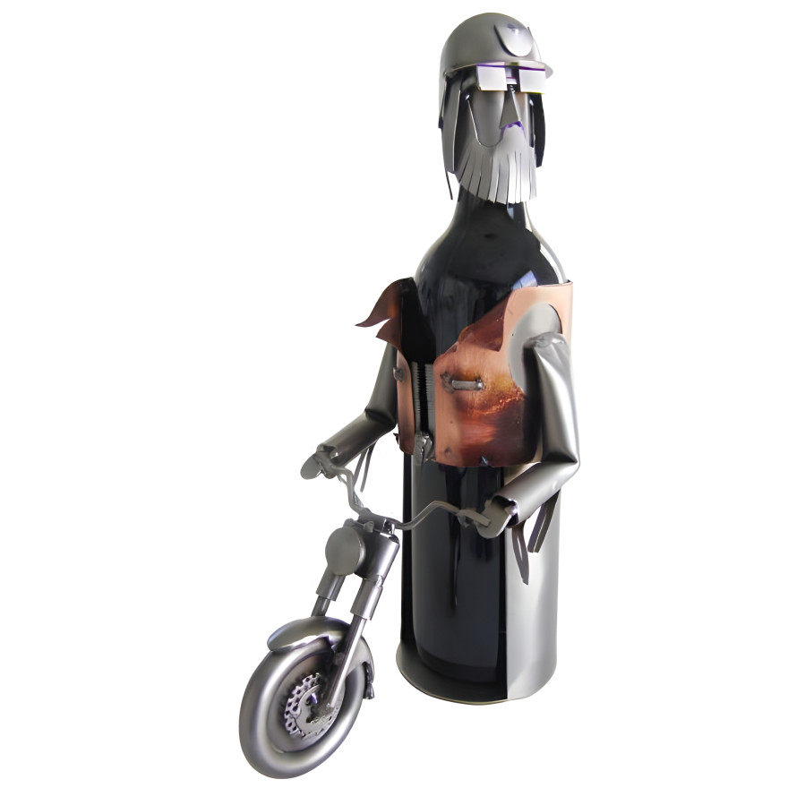 Motorcycle Rider Wine Bottle Caddy Motorcycle Rider Wine Bottle Caddy
