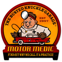 Motor Medic Metal Sign - 15" x 16"