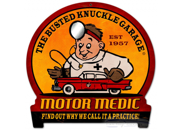 Motor Medic Metal Sign - 15" x 16"