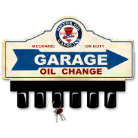 Red Hat Motor Oil Gasoline Key Hanger Metal Sign - 14" x 10"