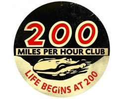 200 MPH Club XXL Sign