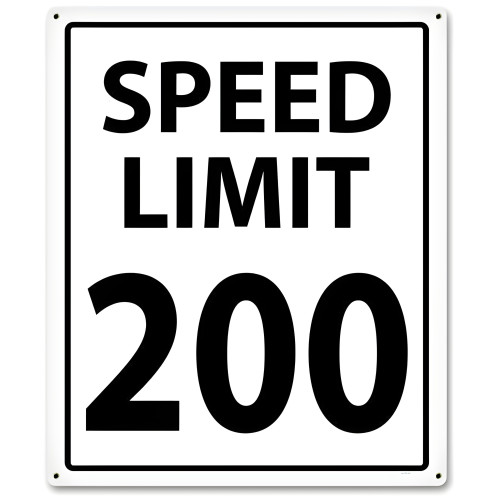 200 MPH Metal Sign - 25" x 30"