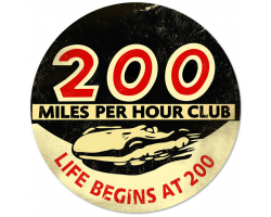 200 MPH Sign - 14" Round
