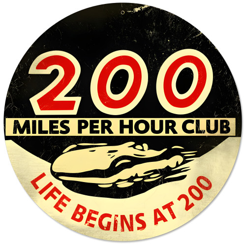 200 MPH Sign - 14" Round
