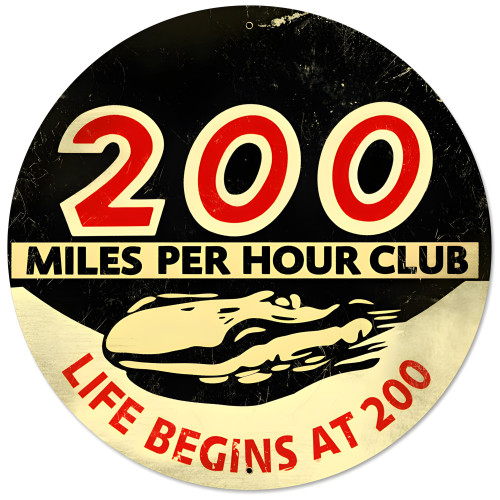 200 mph sign - 28" Round