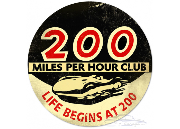 200 mph sign - 28" x 28"
