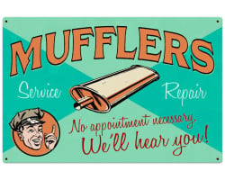 Muffler Service Metal Sign - 36" x 24"