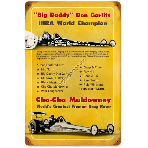 Muldowny Garlits Metal Sign - 18" x 12"