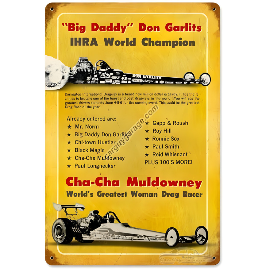 Muldowny Garlits Metal Sign - 18" x 12"