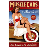 Muscle Cars Metal Sign - 12" x 18"