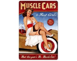 Muscle Cars Metal Sign - 12" x 18"