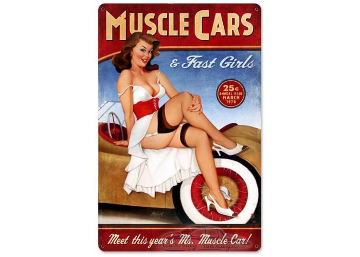 Muscle Cars Metal Sign - 12" x 18"