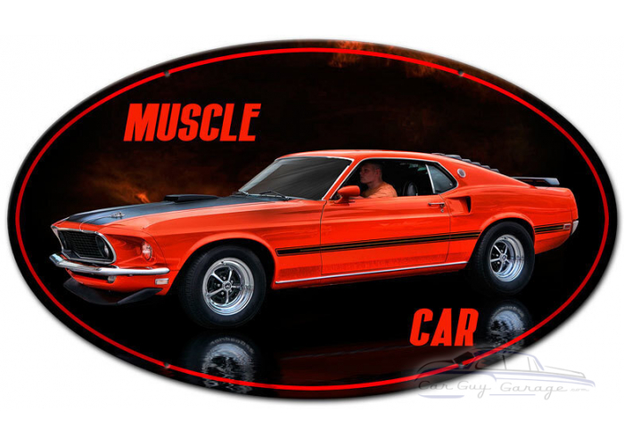 Muscle Car Metal Sign - 24" x 14"