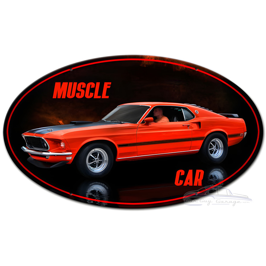 Muscle Car Metal Sign - 24" x 14"