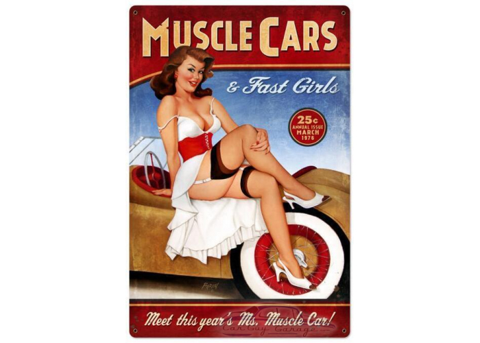 Muscle Cars XL Metal Sign - 24" x 36"
