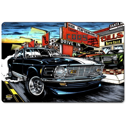 Mustang Car Sales Metal Sign - 18" x 12"
