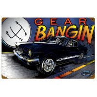 Mustang Gear Metal Sign - 18" x 12"
