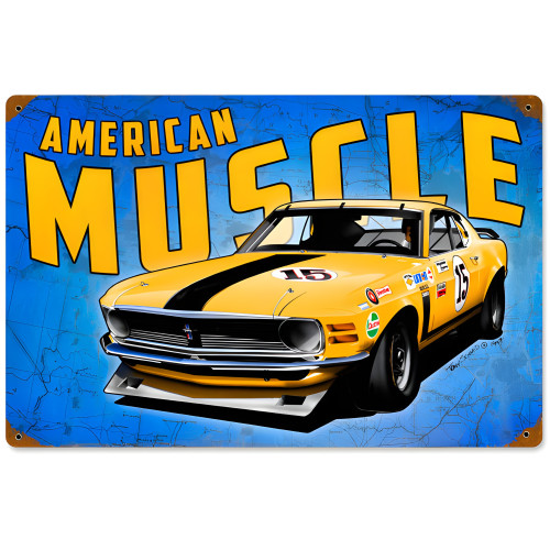 Mustang Wild America Metal Sign - 18" x 12"
