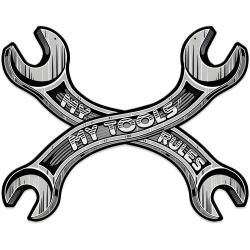 My Tools My Rules Wrench Metal Sign - 24" x 19"