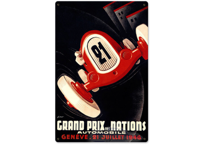 Nations Grand Prix Metal Sign - 12" x 18"