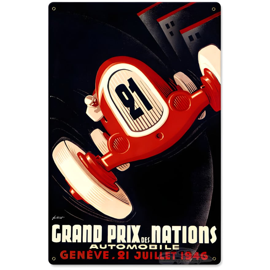 Nations Grand Prix Metal Sign - 12" x 18"