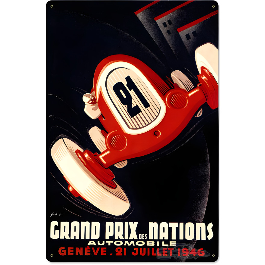 Nations Grand Prix Metal Sign - 24" x 16"