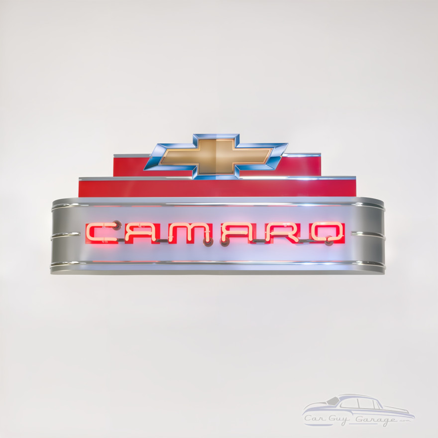48 inch Neon Silver Camaro Sign 48 inch Neon Silver Camaro Sign