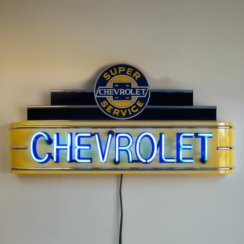 48" wide Chevrolet Super Service Neon Sign