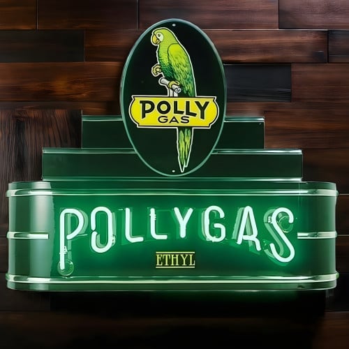 34" wide Polly Gas Neon Sign
