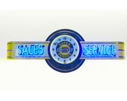 72" wide Neon Sales and Service with Chevrolet Truck Service Clock