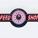 72" wide Neon Speed Shop Sign with Lady Luck Clock 72" wide Neon Speed Shop Sign with Lady Luck Clock