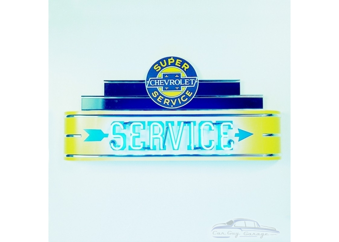 48" wide Neon Super Chevrolet Service Sign