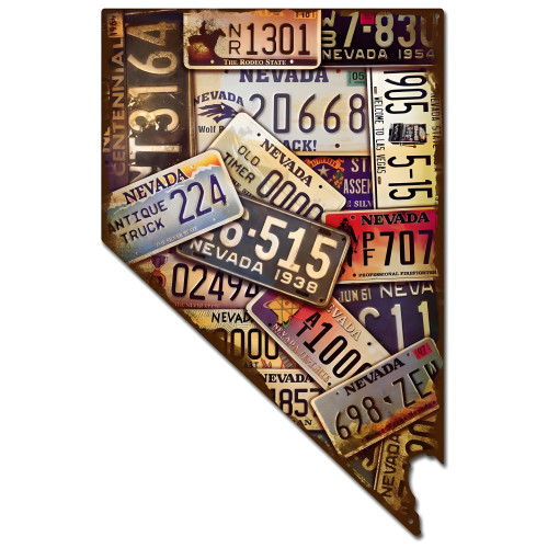 Nevada License Plates Metal Sign - 14" x 22"